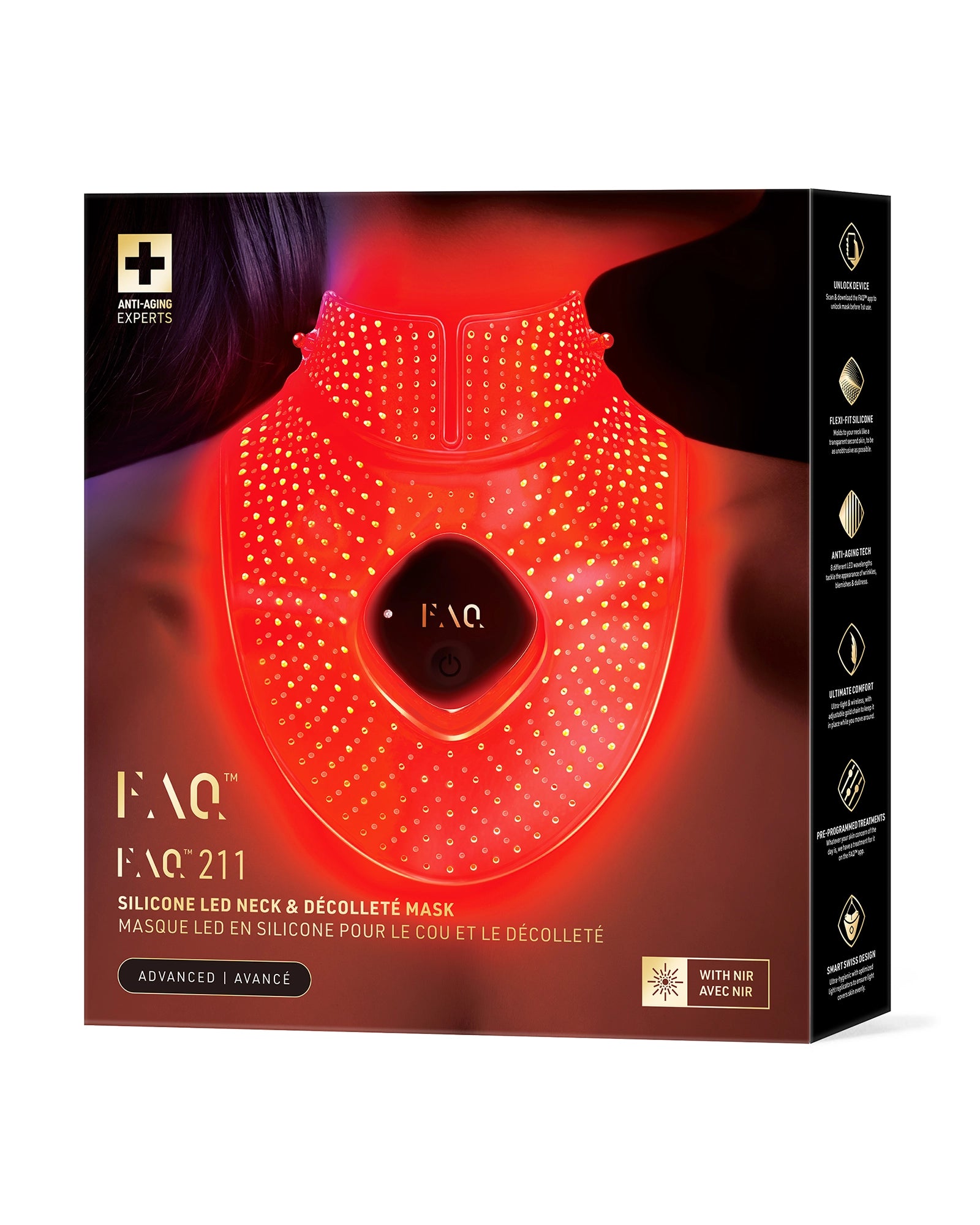 FAQ™ 211 Maska LED na szyję i dekolt