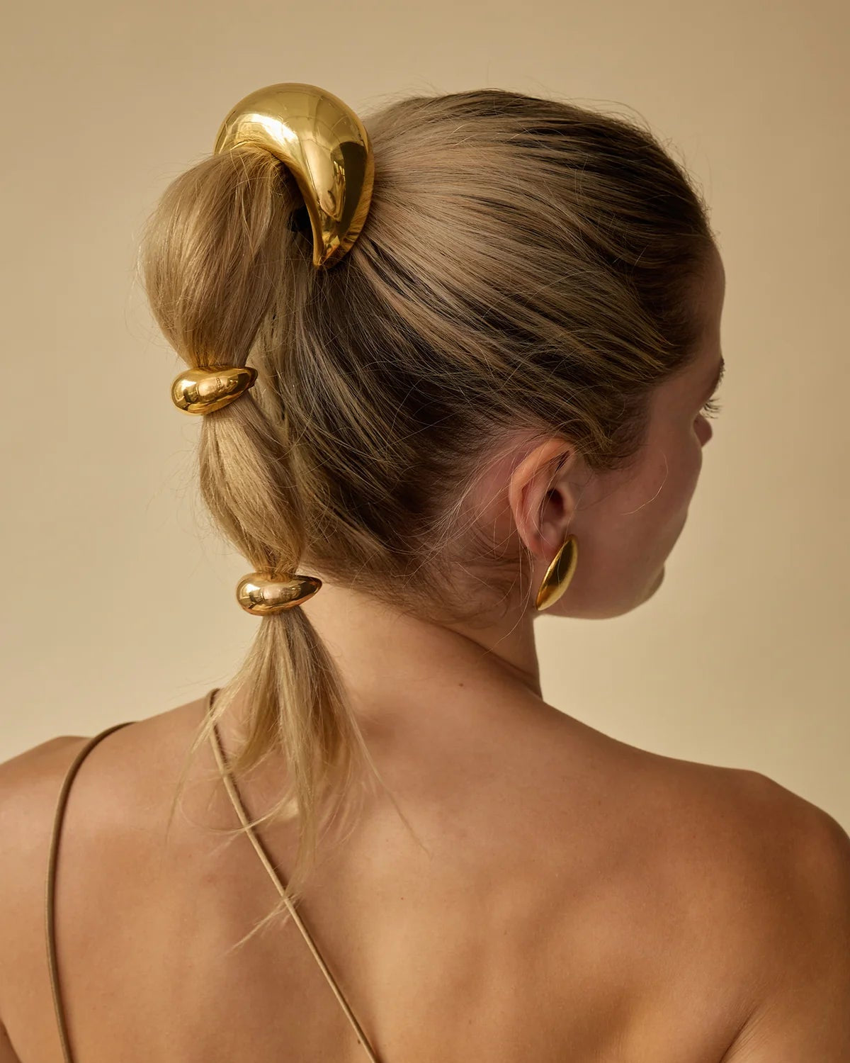 Mini Dome Hair Cuff Gold