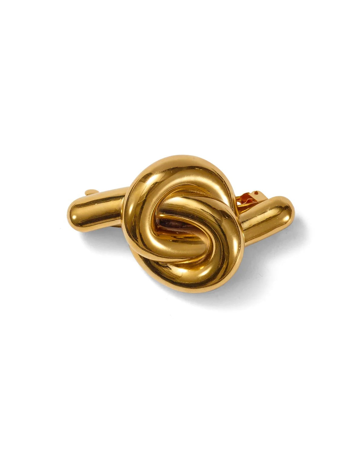 Glossy Knot Barrette Gold